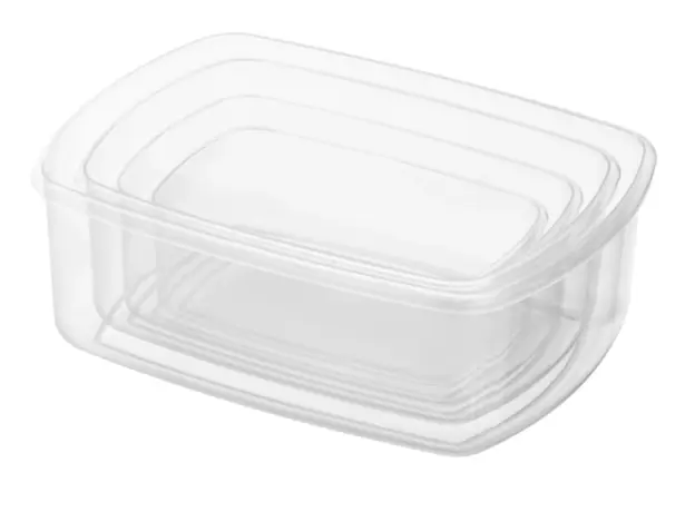 Set of food storage containers ARDESTO Fresh 0.25/0.5/0.75/1.2l, plastic, rectangular, pink, 4 image