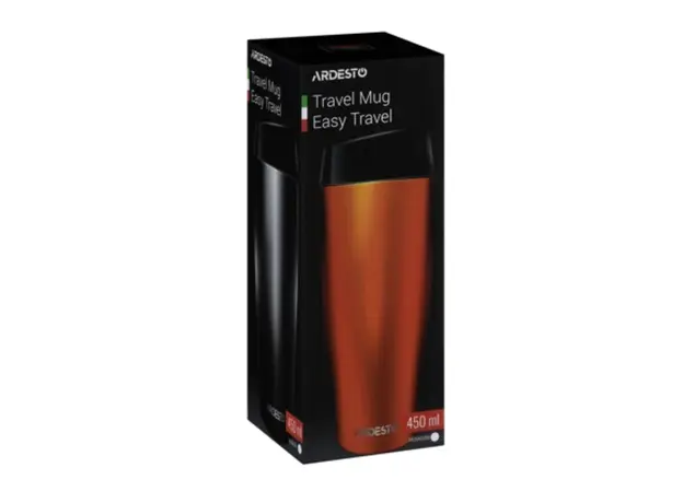 Thermos ARDESTO Travel mug Easy travel 450 ml, orange, s/s, 7 image
