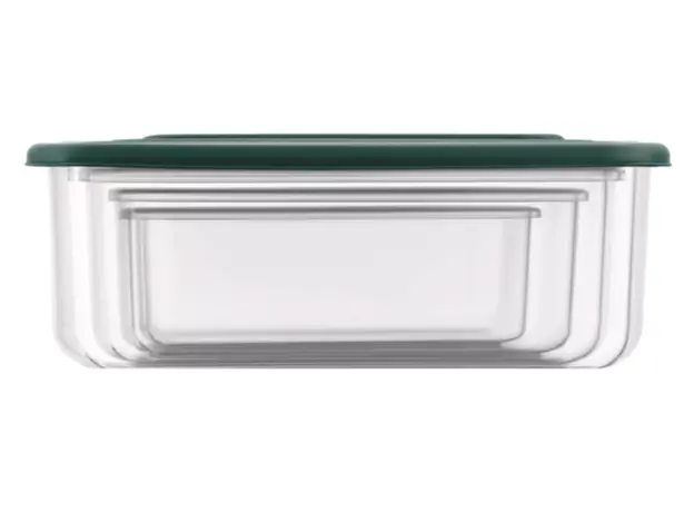 Set of food storage containers ARDESTO Fresh 0.25/0.5/0.75/1.2l, plastic, rectangular, green, 4 image