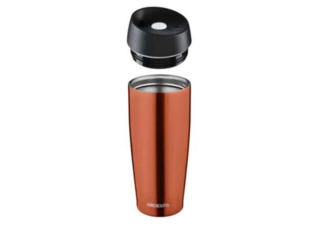 Thermos ARDESTO Travel mug Easy travel 450 ml, orange, s/s, 2 image