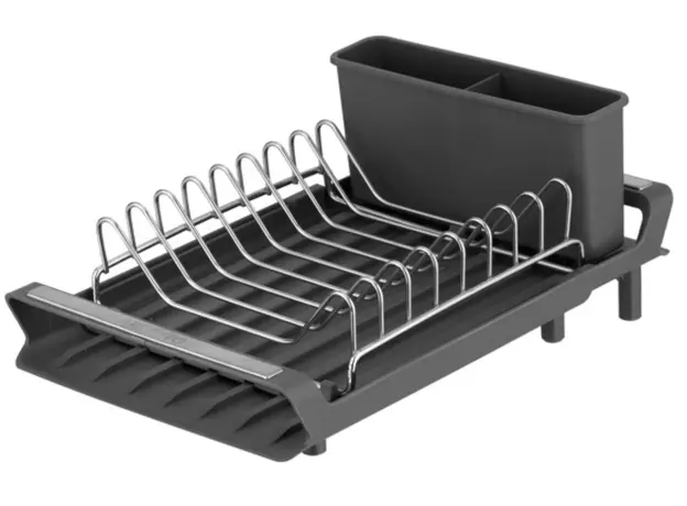 Dish dryer ARDESTO with stand Minimalism 46.5x19.5x9.5cm, plastic, chrome plated iron, steel, dark grey 767637184304