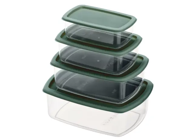 Set of food storage containers ARDESTO Fresh 0.25/0.5/0.75/1.2l, plastic, rectangular, green, 3 image
