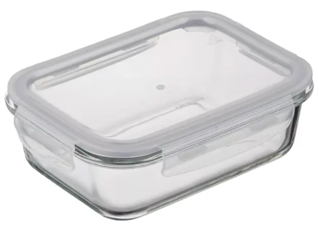 Container Ardesto Food storage container Gemini 0.38l, borosilicate glass, plastic, rectangular, transparent