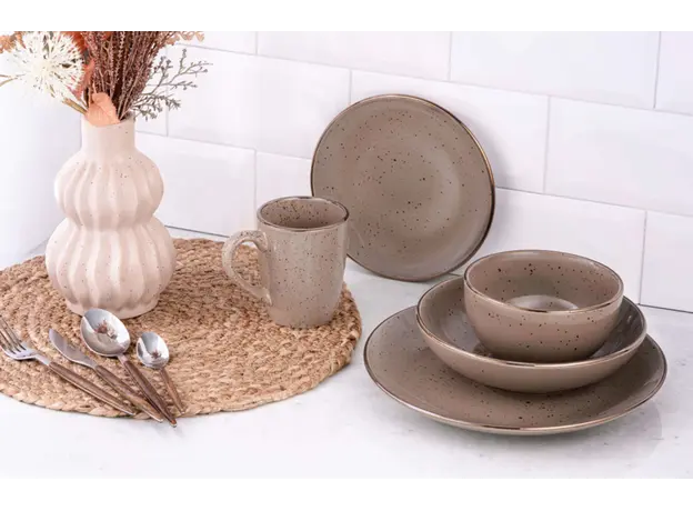 ARDESTO Dinner plate Emilia, 27.5cm, ceramic, brown 767637175975, 4 image