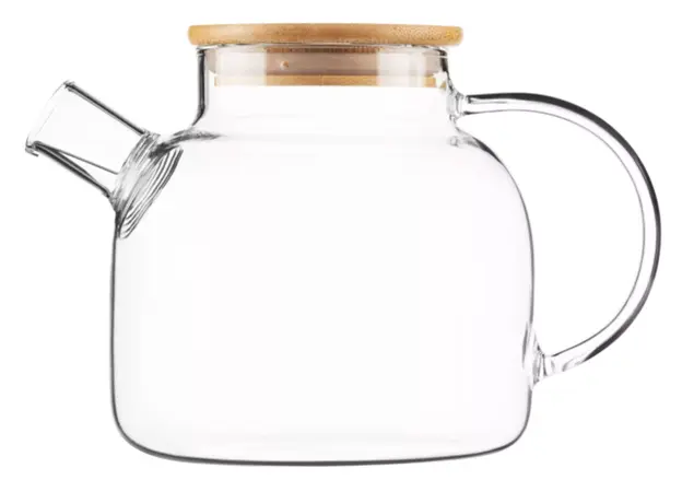 Ardesto Teapot Gemini 800ml, borosilicate glass, bamboo, transparent