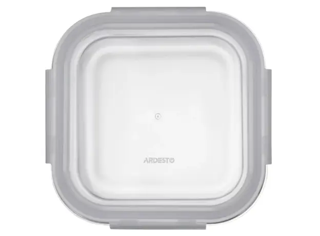 Container Ardesto Food storage container Gemini 0.8l, borosilicate glass, plastic, square, transparent, 3 image
