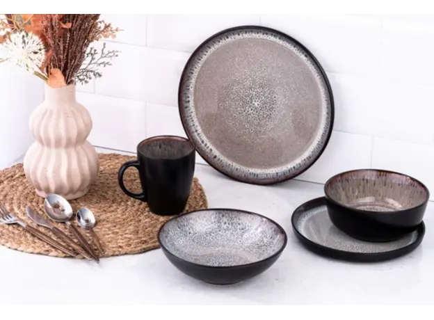 Ardesto Soup plate Bolzano, 630ml, 18cm, ceramic, black-brown, 4 image