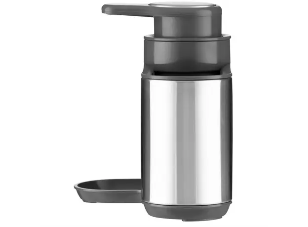 Soap dispenser Ardesto Detergent organizer Minimalism, 8x12.7x16cm, plastic, stainless steel, grey, 4 image