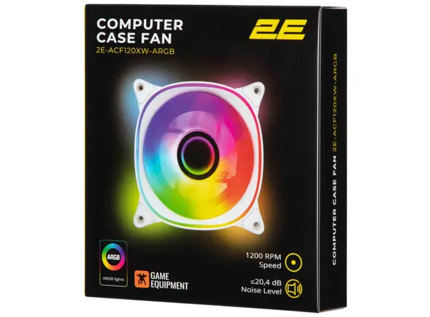 Cooler 2E GAMING Case Fan Air Cool X Fan ACF120XB-ARGB, 120mm, 1200rpm, 3pin, 3pin +5VARGB, 20.4dBa, white, 5 image