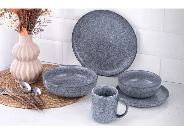 plate ARDESTO Loreto, 19cm, porcelain, gray 767637176088, 4 image