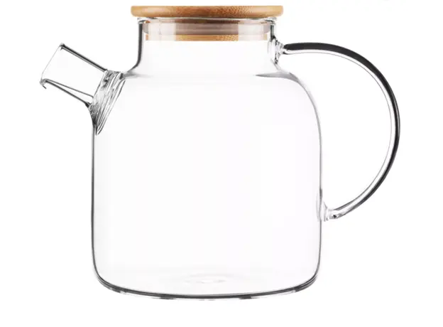 Teapot Ardesto Gemini 1500ml, borosilicate glass, bamboo, transparent