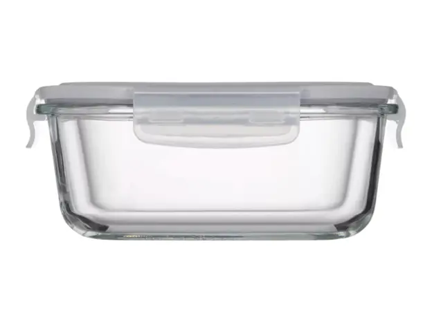 Container Ardesto Food storage container Gemini 0.8l, borosilicate glass, plastic, square, transparent, 2 image