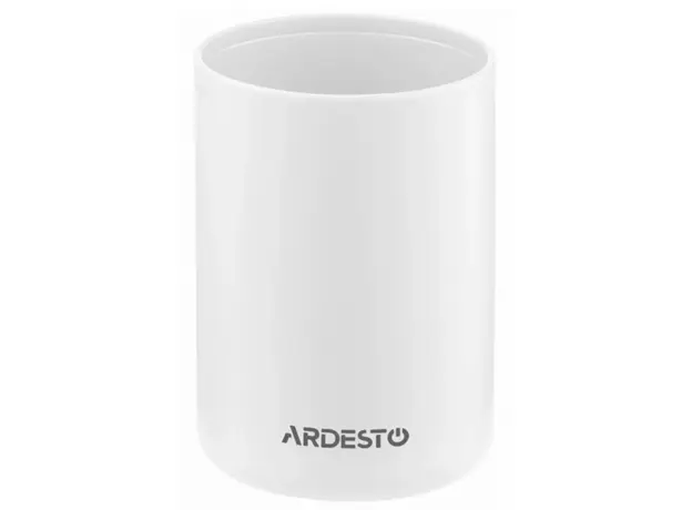 Soap dispenser ARDESTO Bathroom set Minimalism 360ml, 3 items, polypropylene, bamboo, white 767637180696, 2 image