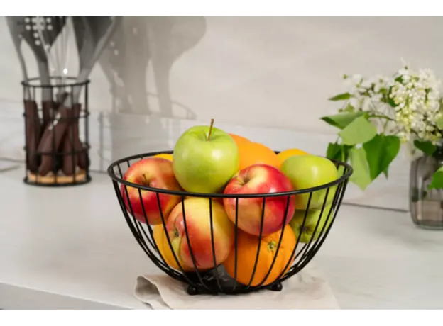 Fruit bowl Ardesto Basket Midori 28x28x13cm, metal, black, 4 image