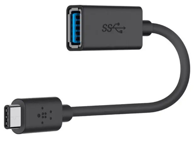 Belkin Adapter USB-C > USB-AF, 0.14m, black