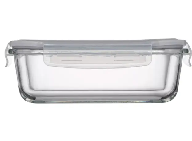 Ardesto Food storage container Gemini 1.06l, borosilicate glass, plastic, rectangular, transparent, 2 image
