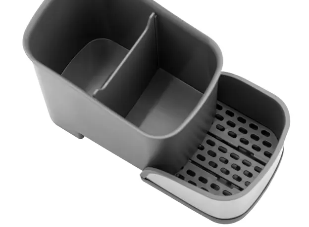 Brush organizer Ardesto Minimalism, 15x10x13.5cm, plastic, stainless steel, grey, 5 image