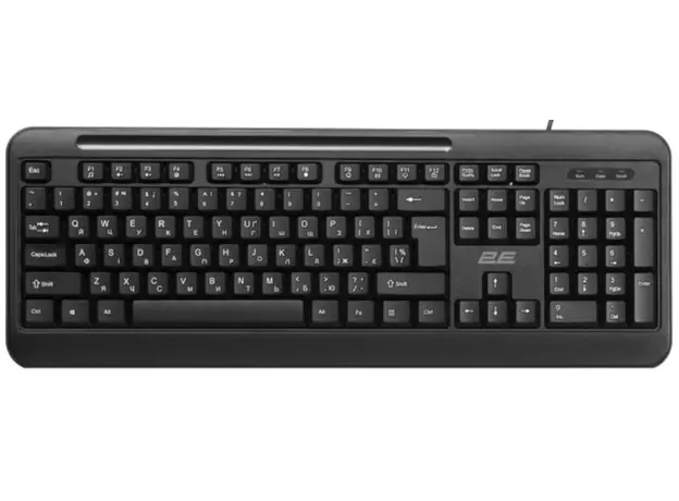 Keyboard 2E Keyboard membrane KM1040 104key, USB-A, EN/UK, black