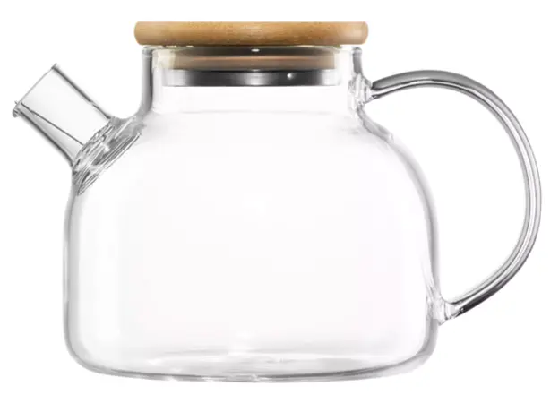 Teapot Ardesto Gemini 600ml, borosilicate glass, bamboo, transparent