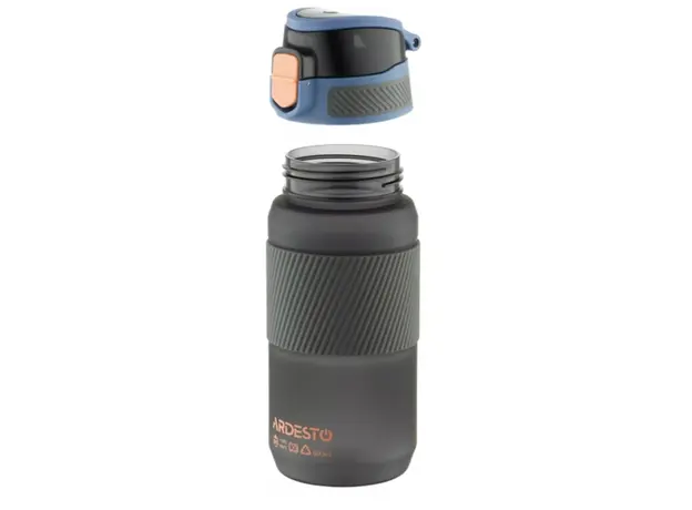 Water bottle Ardesto Bottle Spring 600ml, plastic, black, 4 image