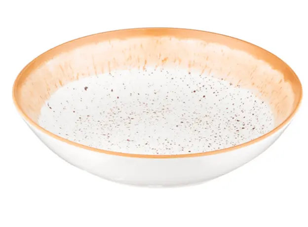 Ardesto Soup Plate Siena, 790ml, 20cm, porcelain, white-yellow 767637177535, 3 image