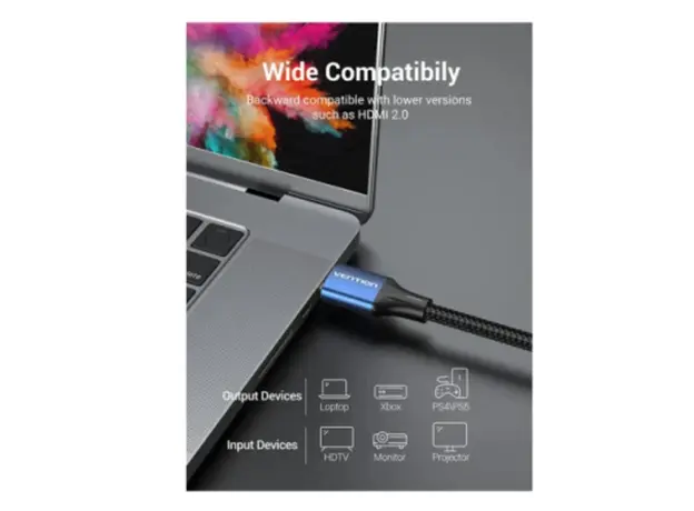 Vention ALGLJ 8K/60Hz HDMI Cable 5m Blue Aluminum, 4 image