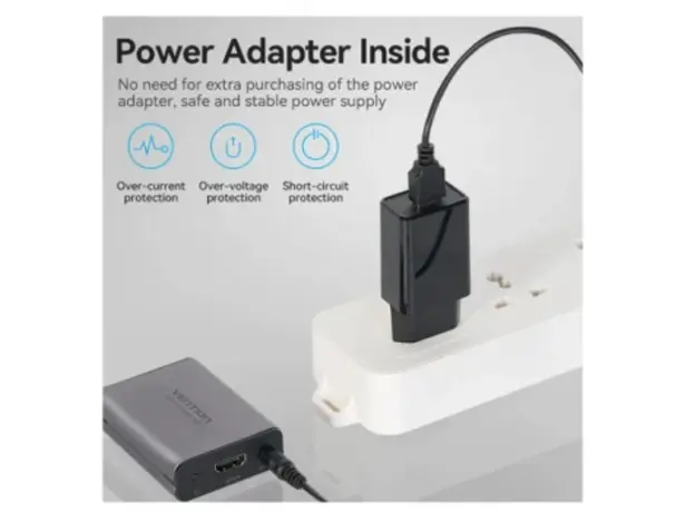 Adapter Vention AKGH0-EU Network Cable Extender 60m Gray Aluminum, 3 image
