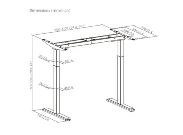 Electric desk leg Vertex VX-DMSSC-03B Dual-Motor Sit-stand Desk (Two-Stage Standard Column), 2 image