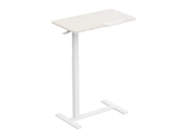 Vertex VX-ST-7140MW Height Adjustable Side Table Matte White/White Oak