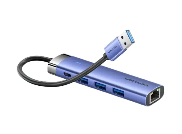 USB hub Vention TGFSB 5-in-1 USB 3.0 Hub 0.15m Blue Aluminum
