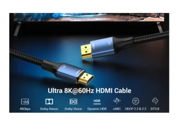 Vention ALGLJ 8K/60Hz HDMI Cable 5m Blue Aluminum, 5 image