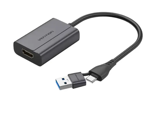Adapter Vention ACYHB FHD/60Hz USB/USB-C to HDMI Converter 0.15m Gray