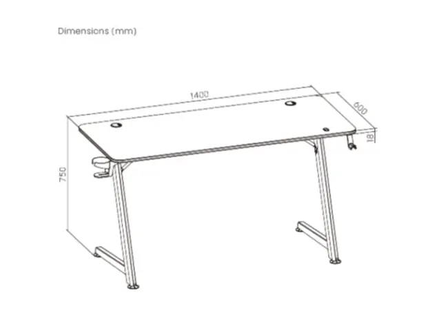 Gaming table Vertex VX-GD-02RGBB Gaming Desk With RGB Lighting On Desk Edge Black/Matte Black, 3 image