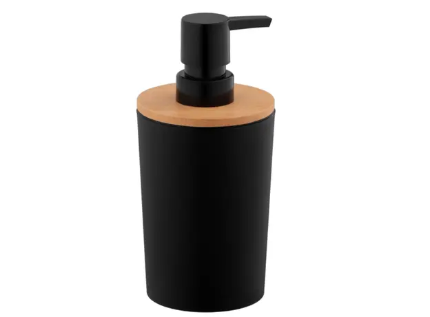 Soap dispenser Ardesto Soap dispenser Minimalism 380ml, polypropylene, bamboo, black
