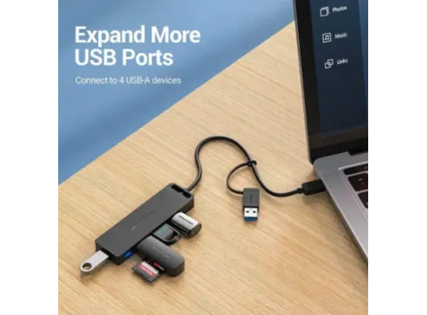 USB hub Vention CHTBB USB-C/USB 3.0 5-in-1 Hub 0.15m Black, 2 image