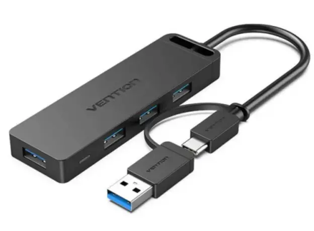 USB hub Vention CHTBB USB-C/USB 3.0 5-in-1 Hub 0.15m Black