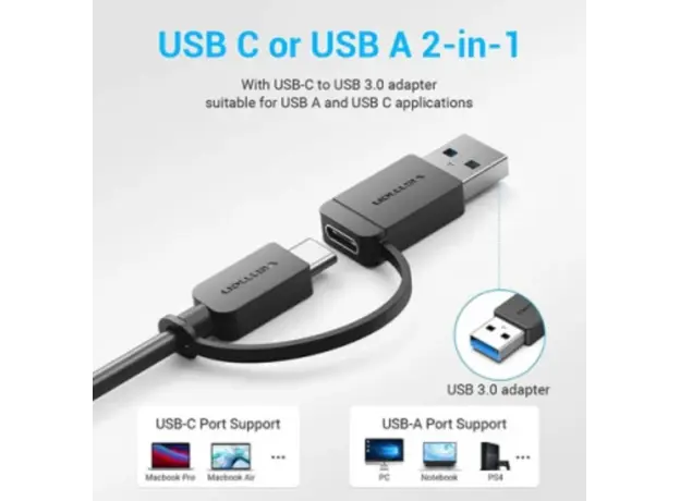 USB hub Vention CHTBB USB-C/USB 3.0 5-in-1 Hub 0.15m Black, 4 image