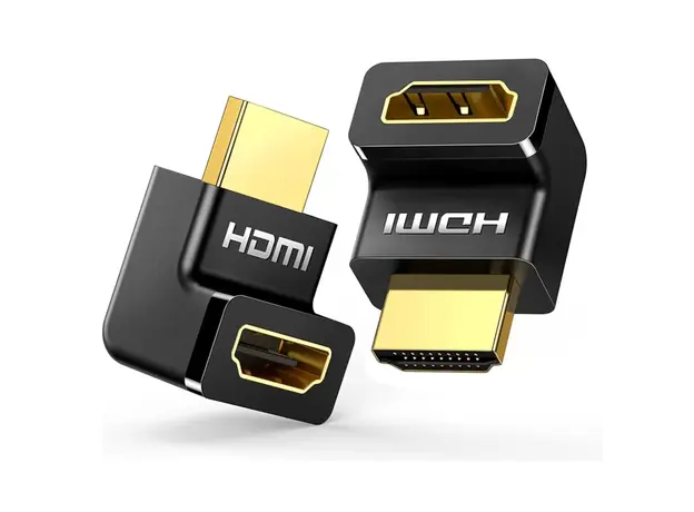 Corner HDMI adapter UGREEN HD112 (20110), HDMI 4K Adapter Male to Female Up-angled, Black