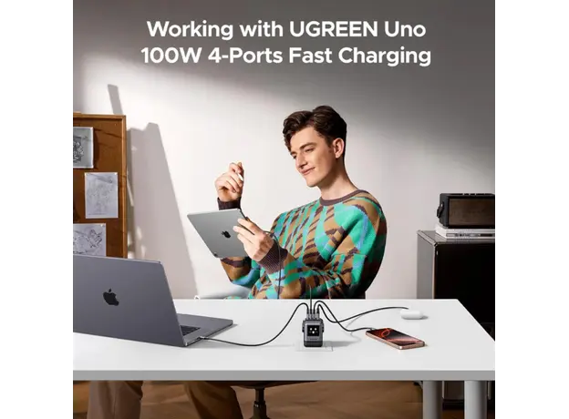 Adapter Ugreen Nexode Uno RobotGaN 100W Wall Charger 45515B, 3 image