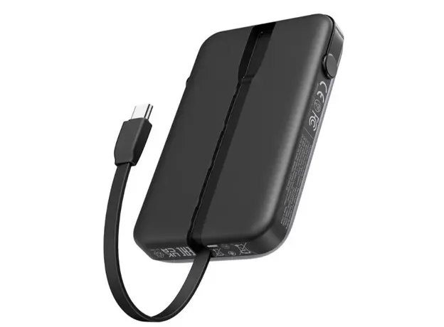 Portable Charger Ugreen Uno 10000mAh USB Type-C Power Bank With Built In Cable 35603B, 3 image