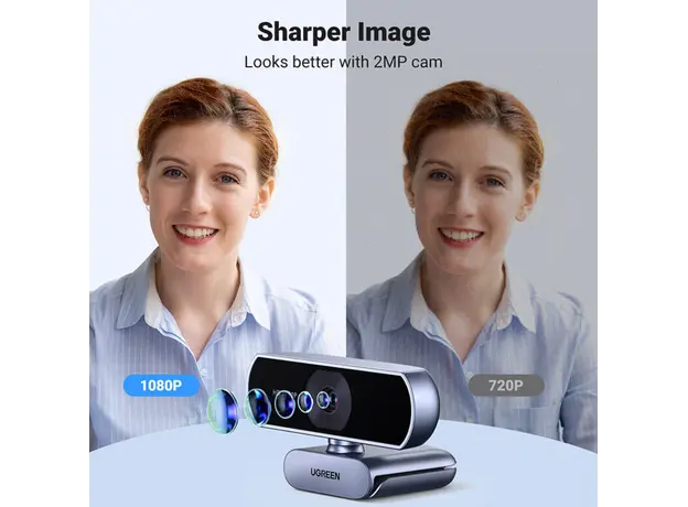 Webcam Ugreen FHD 2MP Built-in Microphone Webcam 15728, 2 image