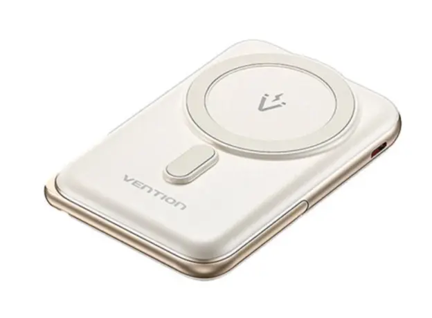Portable Charger Vention FHNW0 10,000mAh Magnetic Wireless Power Bank 20W White, 2 image