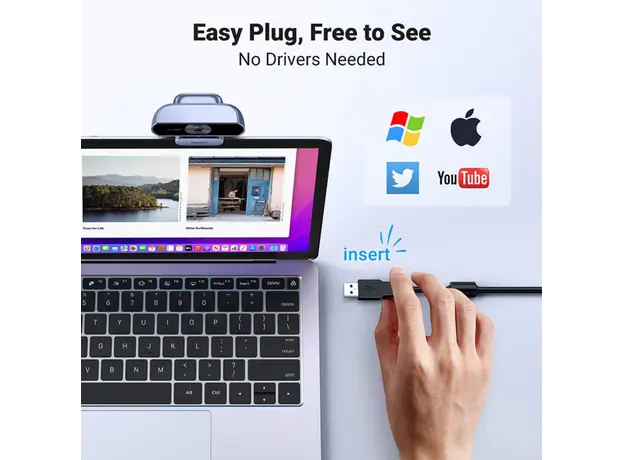 Webcam Ugreen FHD 2MP Built-in Microphone Webcam 15728, 7 image
