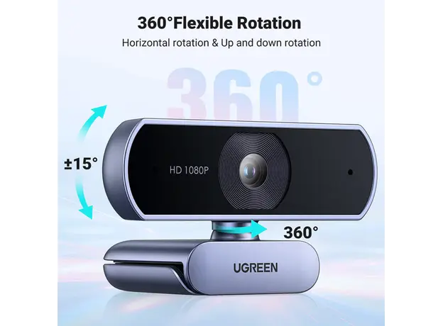 Webcam Ugreen FHD 2MP Built-in Microphone Webcam 15728, 4 image