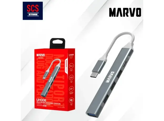 USB hub MARVO UH008 USB HUB (USB C to A 3x USB 2.0 1xUSB 3.0), 2 image