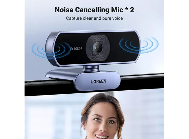 Webcam Ugreen FHD 2MP Built-in Microphone Webcam 15728, 3 image