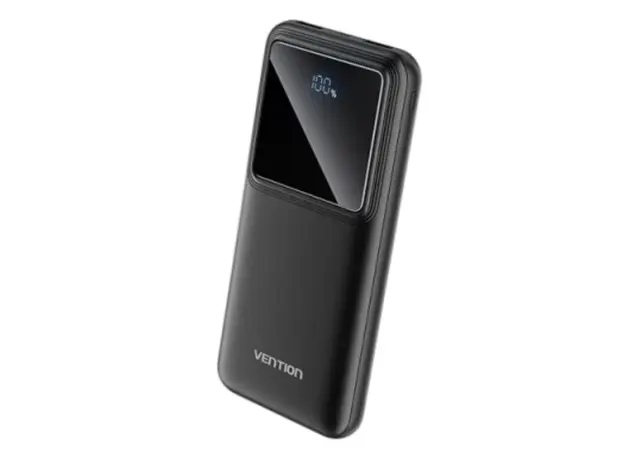 Portable Charger Vention FHKB0 10,000mAh Power Bank 22.5W With LED Display Black