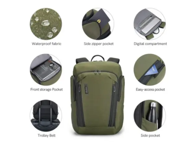 Kingsons 15.6" Laptop Backpack Green - KS3337W, 4 image