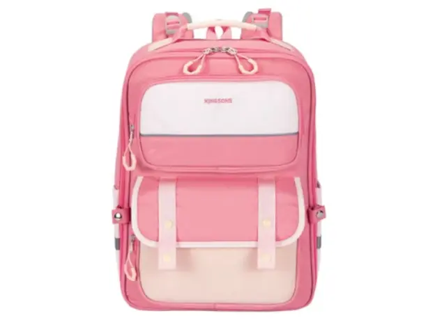 Kingsons 15.6" Notebook Bag Primary School Backpack Pink - KS251093, 4 image