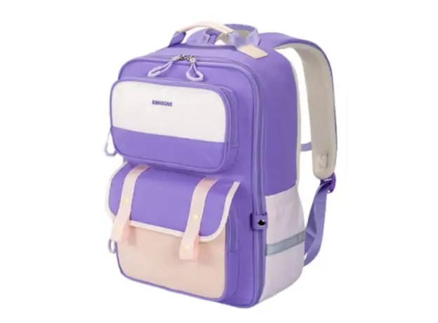 Kingsons 15.6" Notebook Bag Primary School Backpack Purple - KS251093